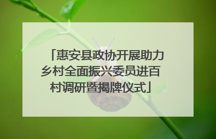 惠安县政协开展助力乡村全面振兴委员进百村调研暨揭牌仪式