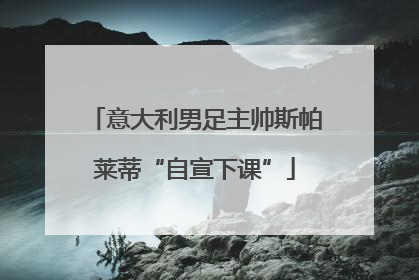 意大利男足主帅斯帕莱蒂“自宣下课”