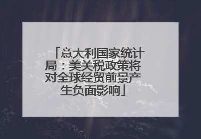 意大利国家统计局：美关税政策将对全球经贸前景产生负面影响