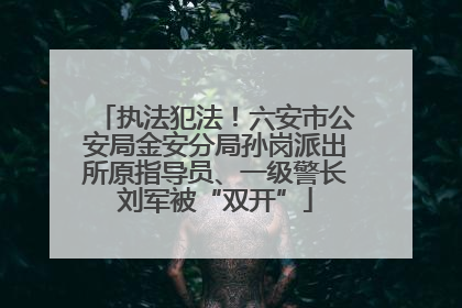 执法犯法！六安市公安局金安分局孙岗派出所原指导员、一级警长刘军被“双开”