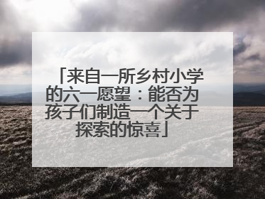 来自一所乡村小学的六一愿望：能否为孩子们制造一个关于探索的惊喜