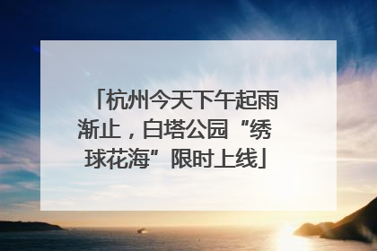 杭州今天下午起雨渐止，白塔公园“绣球花海”限时上线