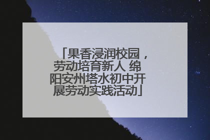 果香浸润校园，劳动培育新人 绵阳安州塔水初中开展劳动实践活动