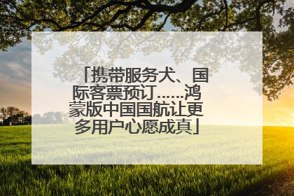 携带服务犬、国际客票预订……鸿蒙版中国国航让更多用户心愿成真