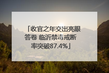 收官之年交出亮眼答卷 临沂禁毒戒断率突破87.4%