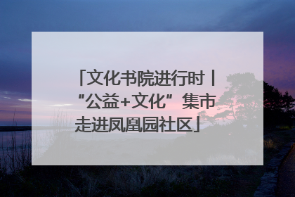 文化书院进行时丨“公益+文化”集市走进凤凰园社区