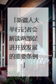 新疆人大举行记者会解读两部促进开放发展的重要条例