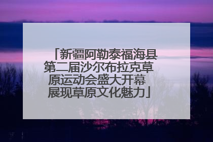 新疆阿勒泰福海县第二届沙尔布拉克草原运动会盛大开幕 展现草原文化魅力