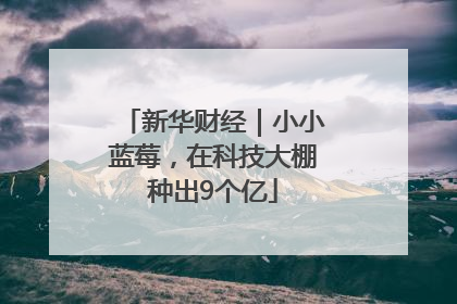 新华财经｜小小蓝莓，在科技大棚种出9个亿