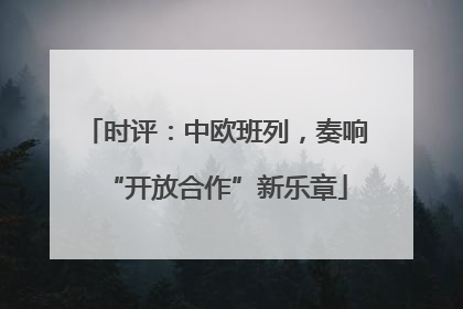 时评：中欧班列，奏响“开放合作”新乐章