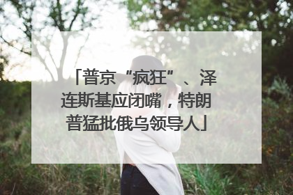 普京“疯狂”、泽连斯基应闭嘴，特朗普猛批俄乌领导人