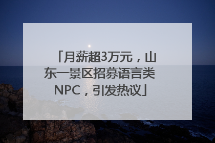 月薪超3万元，山东一景区招募语言类NPC，引发热议