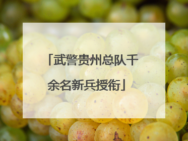武警贵州总队千余名新兵授衔