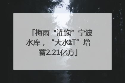 梅雨“灌饱”宁波水库，“大水缸”增蓄2.21亿方