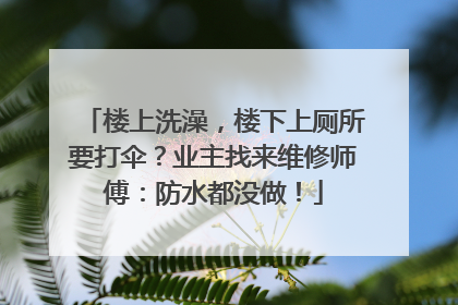 楼上洗澡，楼下上厕所要打伞？业主找来维修师傅：防水都没做！