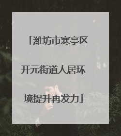 潍坊市寒亭区开元街道人居环境提升再发力