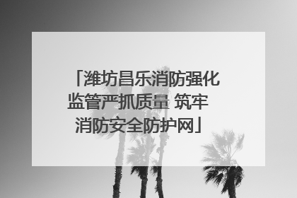 潍坊昌乐消防强化监管严抓质量 筑牢消防安全防护网