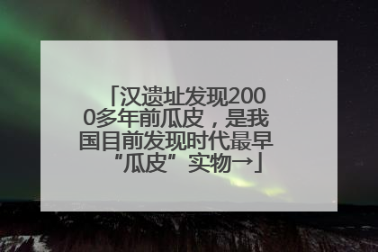 汉遗址发现2000多年前瓜皮，是我国目前发现时代最早“瓜皮”实物→