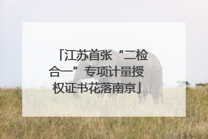 江苏首张“二检合一”专项计量授权证书花落南京