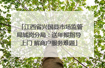 江西省兴国县市场监管局城岗分局：送年报指导上门 解商户服务难题