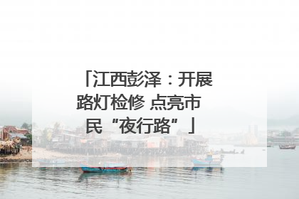 江西彭泽：开展路灯检修 点亮市民“夜行路”