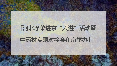 河北净菜进京“六进”活动暨中药材专题对接会在京举办