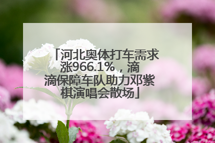 河北奥体打车需求涨966.1%，滴滴保障车队助力邓紫棋演唱会散场