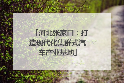 河北张家口：打造现代化集群式汽车产业基地