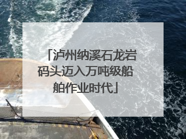 泸州纳溪石龙岩码头迈入万吨级船舶作业时代
