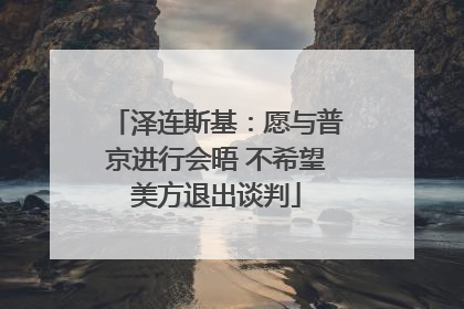 泽连斯基：愿与普京进行会晤 不希望美方退出谈判