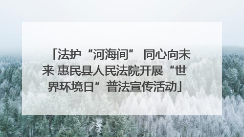法护“河海间” 同心向未来 惠民县人民法院开展“世界环境日”普法宣传活动