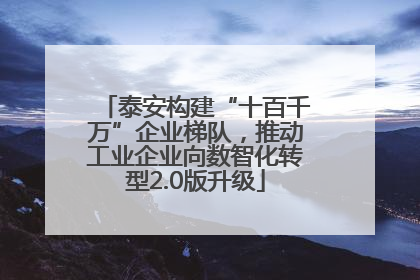 泰安构建“十百千万”企业梯队，推动工业企业向数智化转型2.0版升级