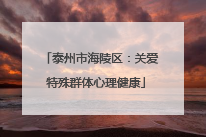 泰州市海陵区：关爱特殊群体心理健康