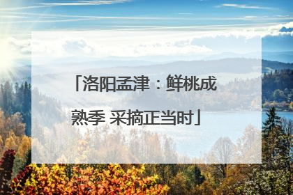 洛阳孟津：鲜桃成熟季 采摘正当时
