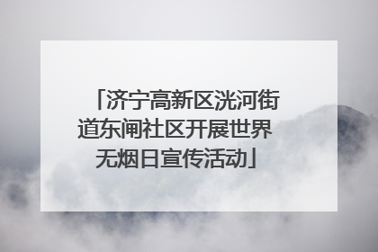 济宁高新区洸河街道东闸社区开展世界无烟日宣传活动