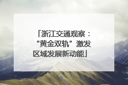 浙江交通观察：“黄金双轨”激发区域发展新动能