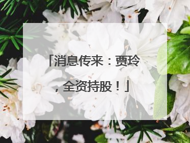 消息传来：贾玲，全资持股！