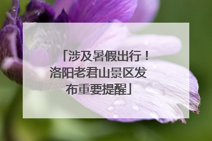涉及暑假出行！洛阳老君山景区发布重要提醒