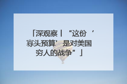 深观察丨“这份‘寡头预算’是对美国穷人的战争”