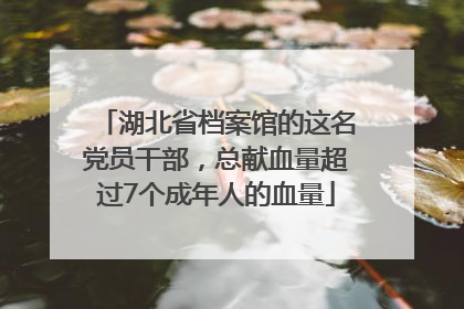 湖北省档案馆的这名党员干部，总献血量超过7个成年人的血量