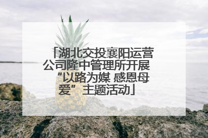 湖北交投襄阳运营公司隆中管理所开展“以路为媒 感恩母爱”主题活动
