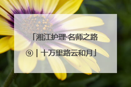 湘江护理·名师之路⑨｜十万里路云和月