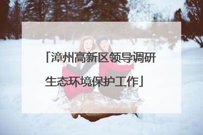 漳州高新区领导调研生态环境保护工作