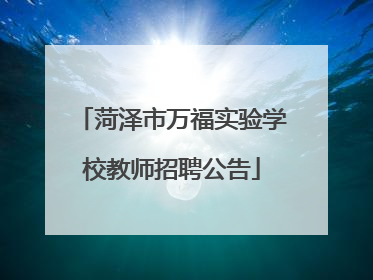 菏泽市万福实验学校教师招聘公告