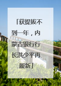 获提拔不到一年，内蒙古银行行长洪少平再履新