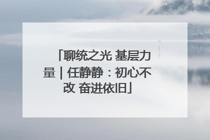 聊统之光 基层力量｜任静静：初心不改 奋进依旧