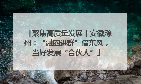 聚焦高质量发展丨安徽滁州：“融圈进群”借东风，当好发展“合伙人”