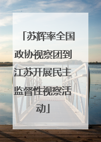 苏辉率全国政协视察团到江苏开展民主监督性视察活动