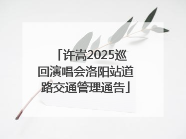许嵩2025巡回演唱会洛阳站道路交通管理通告