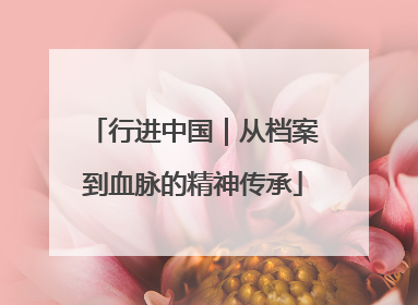 行进中国｜从档案到血脉的精神传承